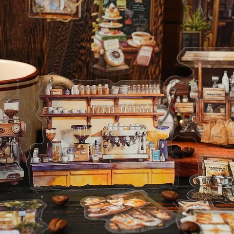PET Transparent Sticker Pack Leisurely Series Cute Life Scenes Scenery DIY Scrapbooking Journal Decorative Material Stickers