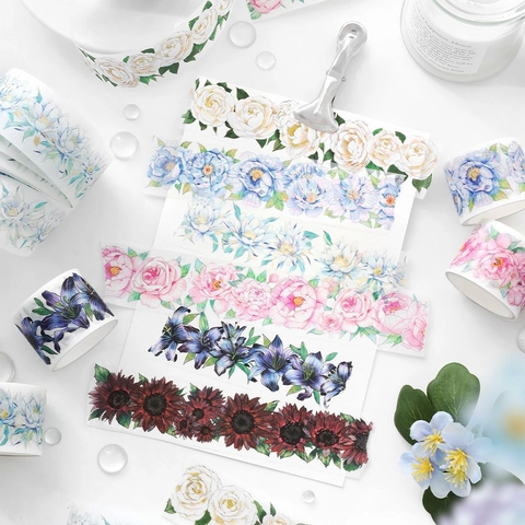 Floral Washi Tape Four Seasons Fragrance Series Decorative Masking Tape For Scrapbooking Journaling DIY Arts Crafts Roll