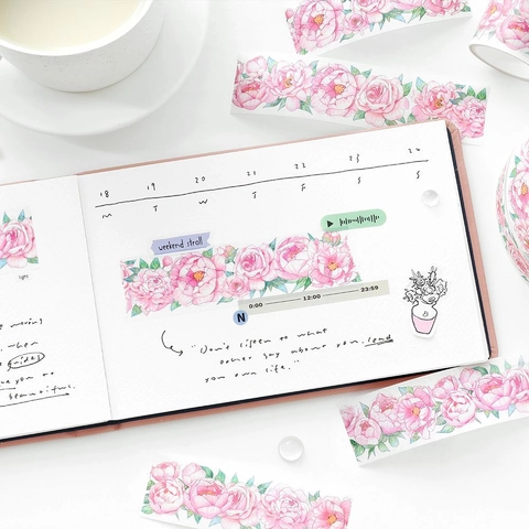 Floral Washi Tape Four Seasons Fragrance Series Decorative Masking Tape For Scrapbooking Journaling DIY Arts Crafts Roll