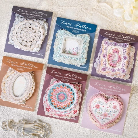 Autocollants Thème Dentelle Vintage Papier Kraft Blanc Ajouré Floral Papillon DIY Scrapbooking Matériel Décoratif Pack