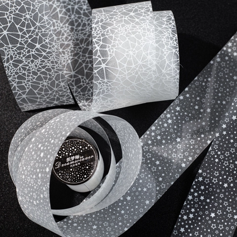 Glitzer PET Klebeband Lichtdurchlässig Loop Sticker Scrapbooking DIY Material Dekoration Sternensand Muster Handjournalband