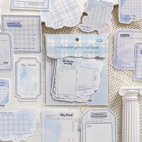 Blocco Note Acquerello Quadretti Carta Irregolare Scrapbooking Carta per Appunti per Junk Journaling Messaggio Nota Cancelleria Ufficio