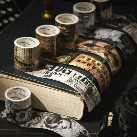 Nastro Washi Vintage Retro Serie Rotolo di Pagina Non Ripetitivo Giornale Ritratto Floreale Spartito Musicale DIY Scrapbooking Adesivo Decorativo