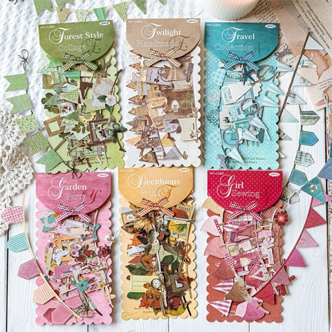 Vintage Laser Hollow Cloth Texture Paper Stickers For Scrapbooking DIY Handmade Art Crafts Party Decor Long Card Material