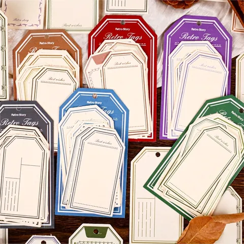 Etiquetas de Mensajes de Papel Vintage Retro Story Literarias para Decoración de Regalos Scrapbooking Bricolaje Diario