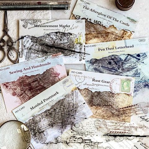 Pegatinas Decorativas PET Vintage Steampunk Colección Material Diario Scrapbooking DIY Calcomanías Papelería Estética