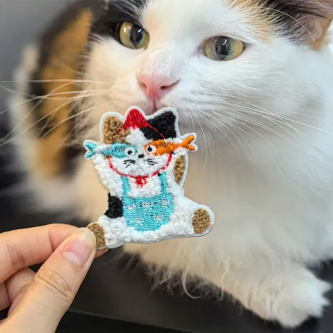 Écusson Brodé Animaux Dessin Animé Autocollant Broderie Bouclée Pour Journal DIY Décoration Vêtements Mengya Série
