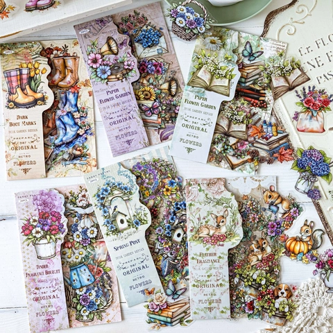 Twilight Garden Series Retro Floral PET Stickers Vintage Flower Animals Scrapbooking Journal Decorative Aesthetic Decals