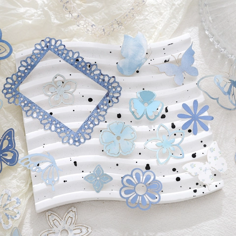 Material Decorativo de Scrapbooking de Papel Kraft Blanco Calado con Corte Láser Papel de Flor Mariposa Encaje Para Diario de Bricolage