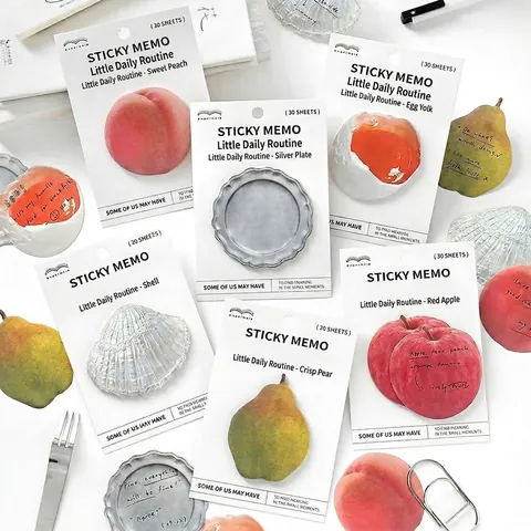 Notas Adhesivas con Forma de Fruta Realista PaperMore Serie Pequeño Diario Estilo INS Coreano Bloc de Notas de Papel Decoración de Scrapbook 30 Hojas