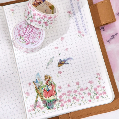 Cinta Washi de Papel con Motivos Florales Botánicos Tulipán No Me Olvides Cinta Decorativa Para Scrapbooking DIY Diario