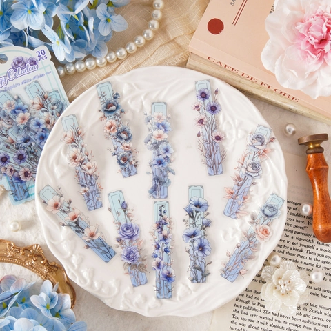 Vintage Blumen PET Aufkleber Wasserdicht Botanische Landschaft Decals Für DIY Scrapbooking Journaling Hand Account Dekoration Kunst Handwerk