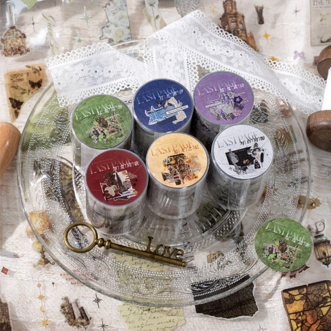 Vintage PET Dekoband Ästhetische Collage Muster Blumen Journaling Washi Tape Für Scrapbooking DIY Handwerk Hand Konto Dekor