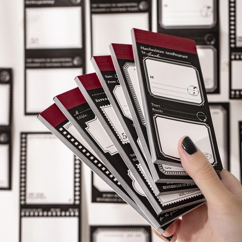 Vintage Filmstreifen Notizblock Schwarz Und Weiß Kraftpapier Für Scrapbooking DIY Journaling Dekoration Schreibwaren Material