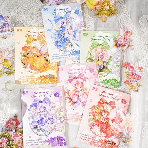 Vintage PET Transparent Blumenfee Aufkleber Verträumte Elfenwald Botanische Sticker Für Journaling Scrapbooking DIY Dekoration