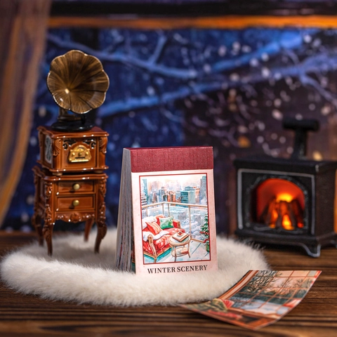 Winter Scenery Washi Paper Sticker Book Journal Decoration Materials Vintage Landscape Stickers For Scrapbooking DIY Crafts