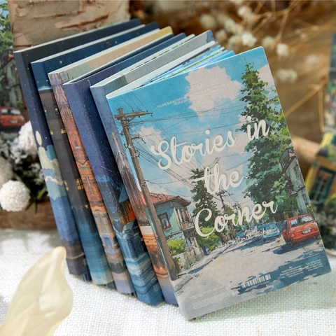 Stories In The Corner Landschap Stickers Wit Kraftpapier Illustratie Decoratie Voor DIY Scrapbooking Hand Account Journaling Briefpapier