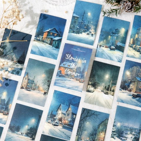 Stories In The Corner Landschap Stickers Wit Kraftpapier Illustratie Decoratie Voor DIY Scrapbooking Hand Account Journaling Briefpapier