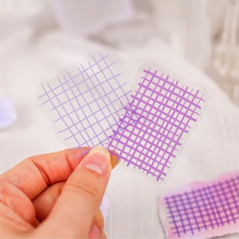 Retro Story Grid Rhyme Serie Aquarell Karierte PET Aufkleber Durchscheinendes Dekoratives Material Für Scrapbooking DIY Journaling