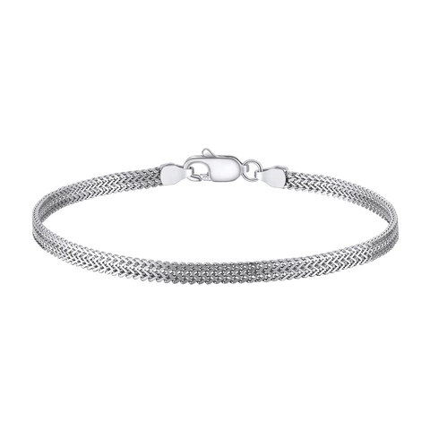 Pulsera de Cadena de Tanque Trenzada de Plata de Ley S925 para Mujer Minimalista Pulsera Geométrica Chapada en Platino Regalo