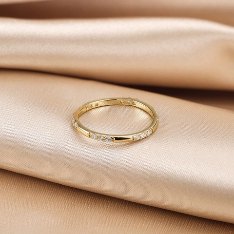 Minimalistischer S925 Sterlingsilber Zirkonia Ring Für Damen Schlank Stapelbarer Fingerring Gold Weißgold Galvanisiert Schmuck Geschenk