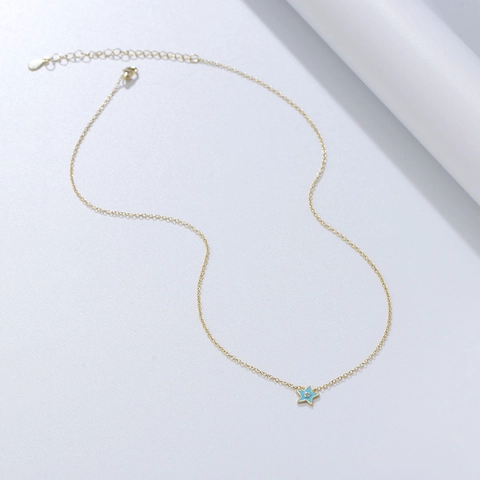 925 Sterling Zilveren Ster Hanger Ketting Voor Vrouwen Mode Verguld Emaille Strass Sleutelbeen Ketting Sieraden Cadeau