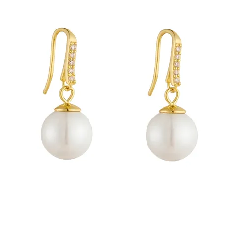 Pendientes Largos de Perla Artificial de Plata de Ley 925 Chapado en Oro Plata Diamante de Imitación Geométricos Elegantes Para Mujer Joyería