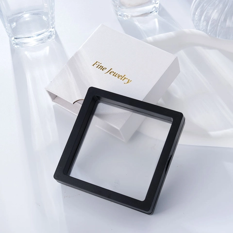 PE Film Suspension Jewelry Display Box Transparent Anti Oxidation Jewelry Organizer For Ring Earring Necklace Accessories