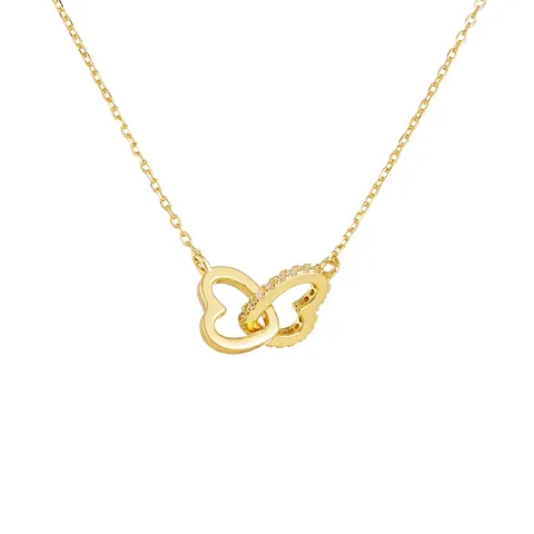 Collana con Pendente a Cuori Intrecciati in Argento Sterling 925 per Donna Elegante Catena con Strass Gioielli Accessori Regalo