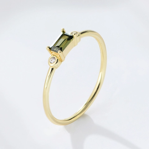 Vintage Bague en Argent Sterling 925 Avec Strass Carrés Pour Femmes Rétro Géométrique Taille Émeraude Vert Rouge Pierre Précieuse Bijoux