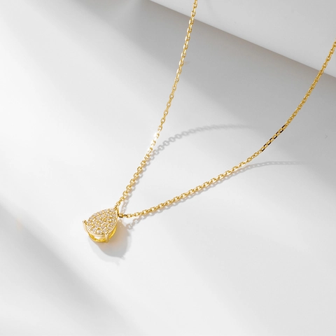Collar con Colgante de Gota de Agua de Plata de Ley 925 Minimalista con Strass Incrustado Cadena de Clavícula para Joyería de Mujer Regalo de Fiesta