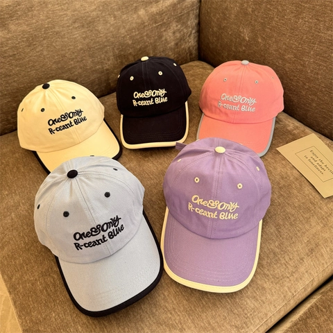 Casquette de Baseball Femmes Broderie Lettre Ajustable Chapeau Protection Solaire Acrylique Vintage Extérieur