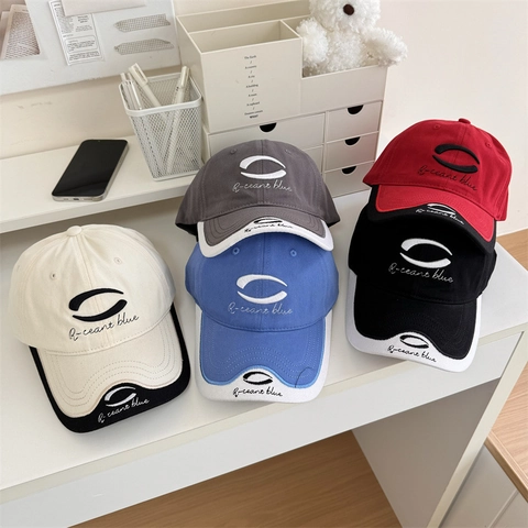 Vintage Farbblock Bestickt Baseballkappe Für Damen Herren Verstellbar Acryl Sonnenschutz Atmungsaktiv Lässig Outdoor Hut