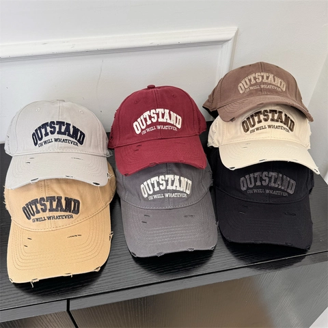 Gorra de Béisbol Bordada Vintage Americano Mujeres Hombres Protección Solar Ajustable Acrílico Gorra de Snapback Distressed