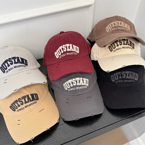 Gorra de Béisbol Bordada Vintage Americano Mujeres Hombres Protección Solar Ajustable Acrílico Gorra de Snapback Distressed
