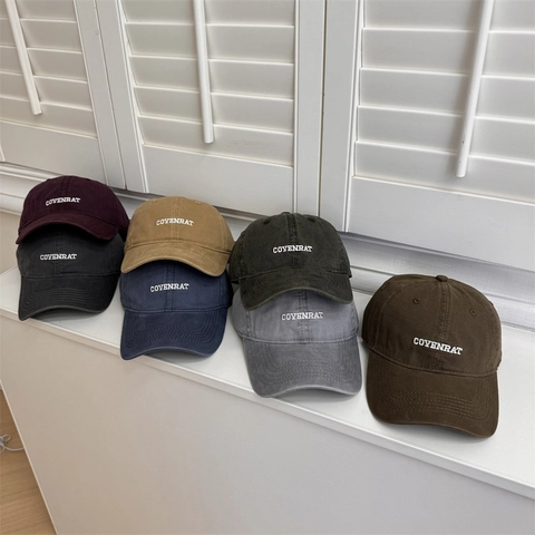 Berretto da Baseball in Acrilico Ricamato con Lettera Vintage Minimalista Retro Ala Curva Protezione Solare Cappello Sportivo Uomo Donna