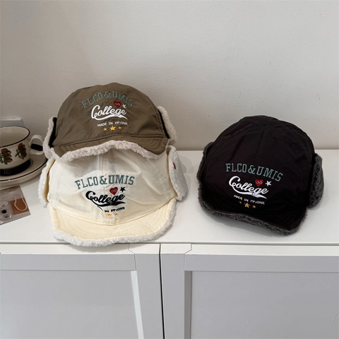Ιαπωνικό Ρετρό Χειμερινό Καπέλο Ushanka για Γυναίκες Παιδιά Φλις Επένδυση Ζεστή Προστασία Αυτιών Κεντημένη Καρδιά
