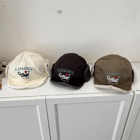 Ιαπωνικό Ρετρό Χειμερινό Καπέλο Ushanka για Γυναίκες Παιδιά Φλις Επένδυση Ζεστή Προστασία Αυτιών Κεντημένη Καρδιά