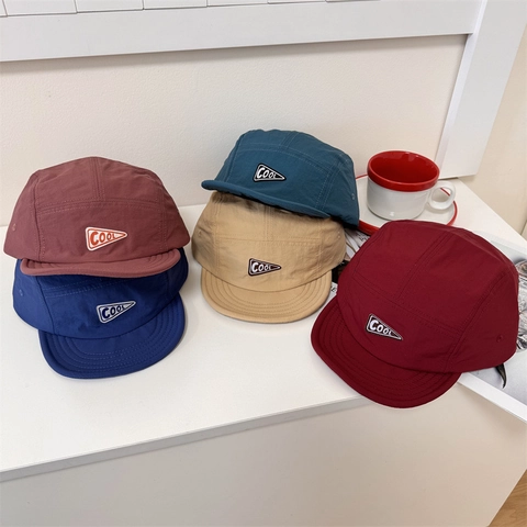 Gorra de Béisbol Japonesa Minimalista de 5 Paneles Secado Rápido Parche Triangular COOL Bordado Ala Corta Ajustable Sombrero