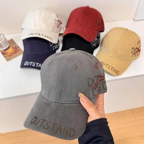 Vintage American Washed Distressed Acrylic Baseball Cap For Women Streetwear Letter Embroidery Graffiti Sun Hat