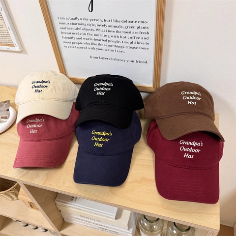 Vintage Adjustable Acrylic Baseball Cap For Men Women Minimalist Letter Embroidery Grandpa's Outdoor Hat Sunshade Casual Sport Hat