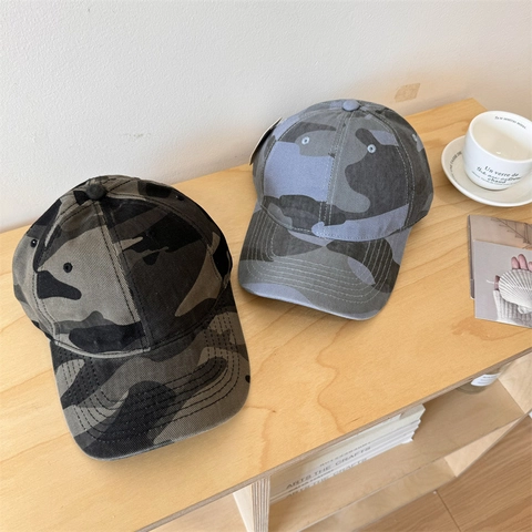 Gorra de Béisbol Unisex Camuflaje Lavado Envejecido Deportes al Aire Libre Sombrero de Sol Ajustable Transpirable de Acrílico