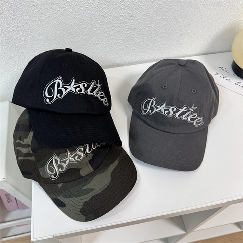 Unisex Acrylic Baseball Cap Embroidered Letters Camouflage Vintage Soft Top Sun Protection Baseball Hat For Outdoor Casual