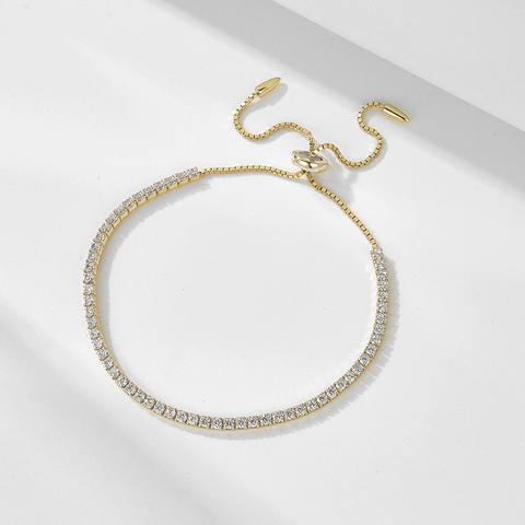 925 Sterling Zilver Verstelbare Tennis Armband Voor Vrouwen Minimalistische Strass Bolo Ketting Armband Sieraden