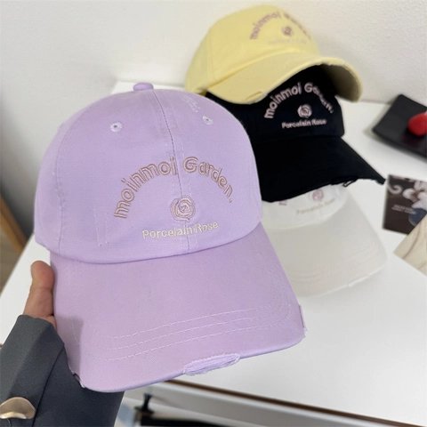 Gorra de Béisbol de Acrílico Vintage con Bordado de Rosa para Mujeres y Hombres Desgastada Ajustable Protección Solar Moda Casual