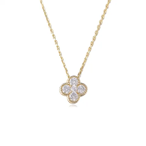 925 Sterlingsilber Vierblättriges Kleeblatt Anhänger Halskette Strass Schlüsselbeinkette Eleganter Schmuck Geschenk Für Damen