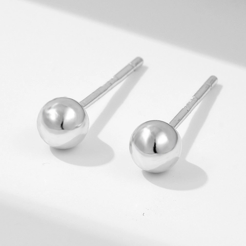 925 Sterlingsilber Kleine Runde Perle Ohrstecker Für Damen Minimalistische Glatte Winzige Kugel Ohrringe Hypoallergener Schmuck