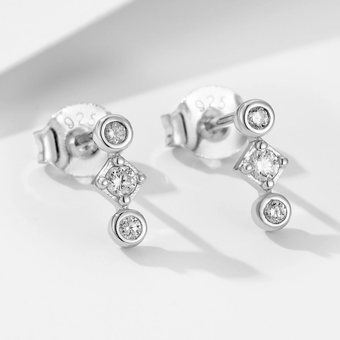 S925 Sterlingsilber Geometrische Strass Ohrstecker Für Damen Trendy Hypoallergen Minimalistisch Durchbohrte Schmuck Zubehör Geschenk
