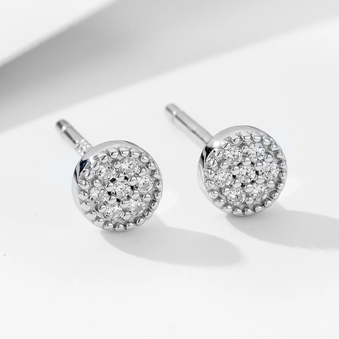 925 Sterlingsilber Mini Runde Ohrstecker Für Damen Einfach Eingelegt Strass Gold Silber Farbe Geometrisch Täglich Schmuck Geschenk
