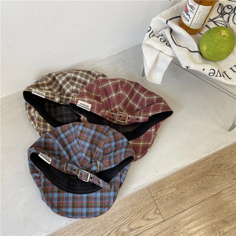 Coppola Vintage a Quadri per Uomo Donna Berretto Regolabile Newsboy Hat Autunno Inverno Stile Britannico Retro Accessori